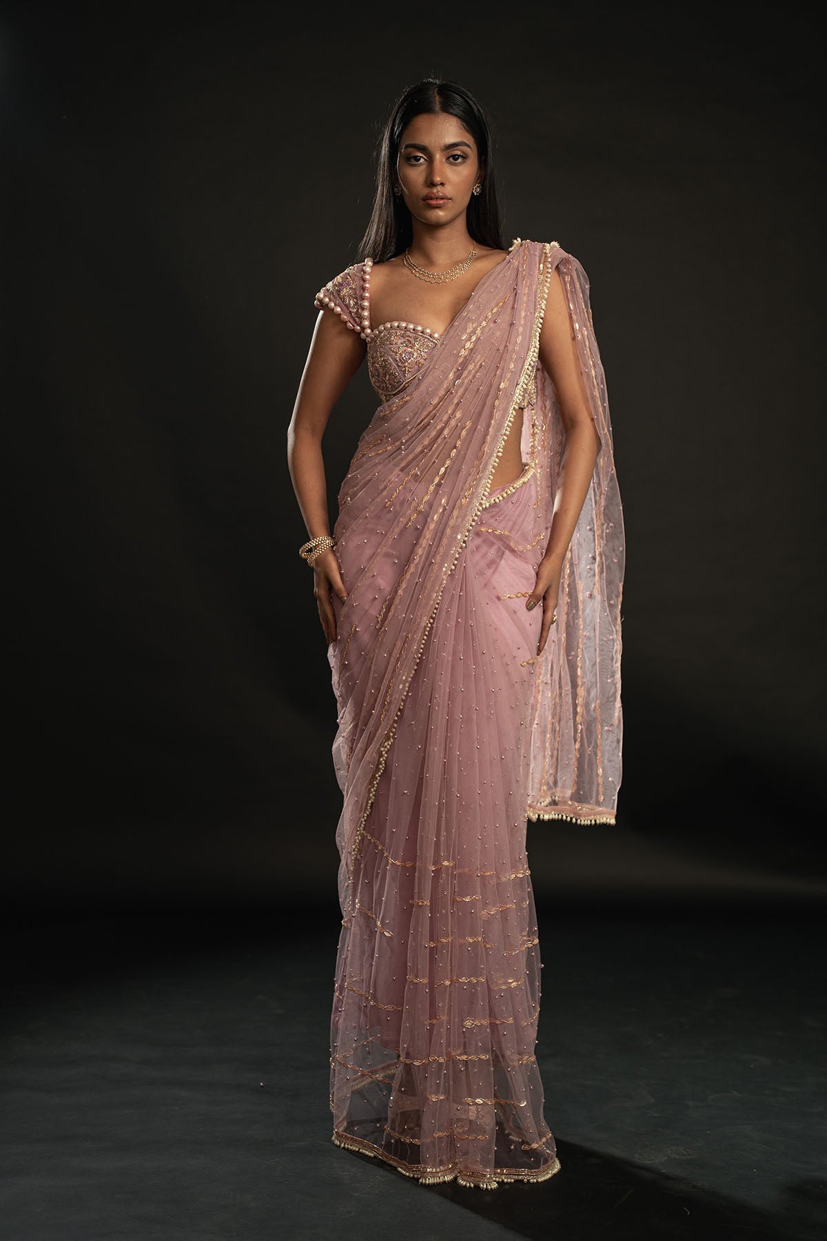 Saree with Blouse and petticoat