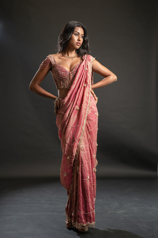 Saree with Blouse and petticoat